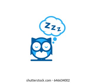 Sleep Owl Icon Logo Design Element Stock Vector (Royalty Free ...