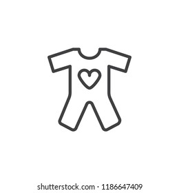 Sleep pajamas outline icon. linear style sign for mobile concept and web design. Baby clothes simple line vector icon. Symbol, logo illustration. Pixel perfect vector graphics