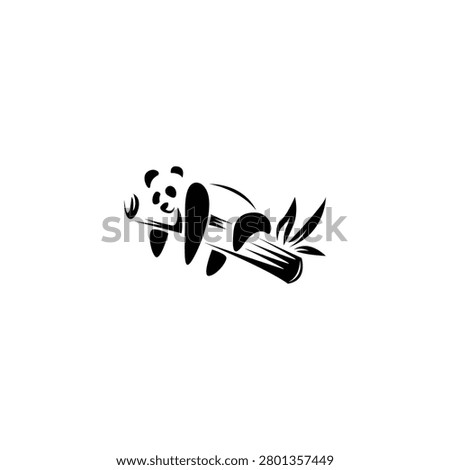 Sleep Panda Logo Design. Creative panda logo vector.