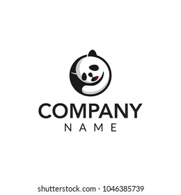 Sleep panda vector logo icon illustration
