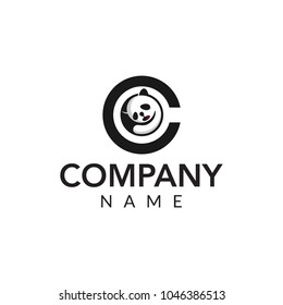 Sleep panda vector logo icon illustration

