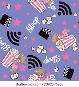 sleep pattern pop corn bear beauty