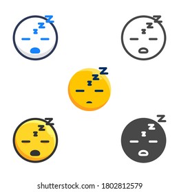 sleep people flat icon pack
