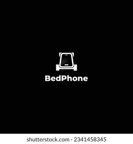 diseño de logotipo simple para teléfono de dormir, diseño de logotipo para teléfono con cama