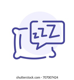 Sleep pillow line icon. Bedding, somnology sign. Vector web button