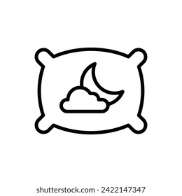 Ilustración del vector de iconos de contorno de almohada de suspensión