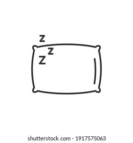 Schlafkissen, Vektorsymbol. Kopfkissen-Relaxlogo