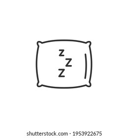 Sleep pillow vector icon. Bed cushion pillow relax logo