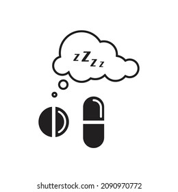 Sleep pills icon, cloud zzzz, design vector illustration