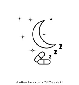 Sleep pills icon. Dose drug melatonin, zzz icon. Vector illustration. EPS 10.