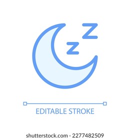 Sleep pixel perfect glassmorphism ui icon. Sleeping mode. Muted sound. Bedtime. Color filled line element with transparency. Vector pictogram in glass morphism style. Editable stroke. Arial font used