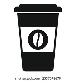 Sleep problem to go coffee icon simple vector. Insomnia stress. Awake bed