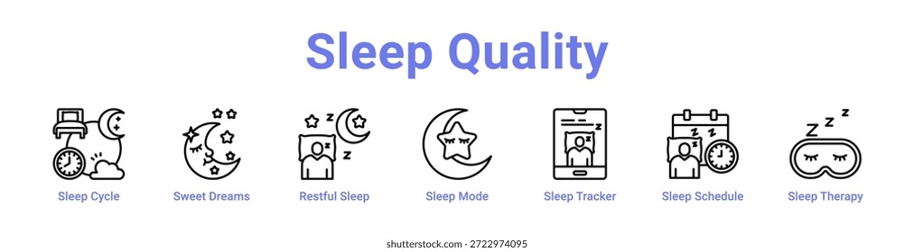 Sleep Quality icon banner and collection