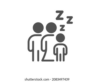 Sleep Quality Icon. Family Night Sign. Sleeping People Symbol. Classic Flat Style. Quality Design Element. Simple Sleep Icon. Vector