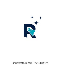 Sleep R letter logo design template elements. Modern abstract digital alphabet letter logo. Vector illustration. Sleep letter logo.