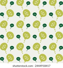 Sleep rare trendy multicolor repeating pattern vector illustration green design