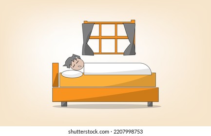 Sleep rest bedroom concept vector art