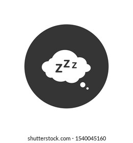 Sleep Rest icon in flat style. Sleep symbol for your web site design, logo, app, UI Vector illustration