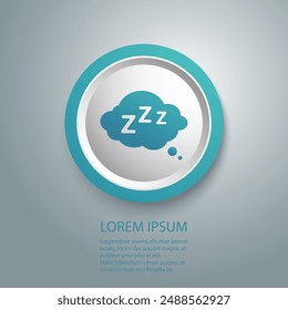 Sleep Rest icon in flat style. Sleep symbol for your web site design, logo, app, UI Vector illustration