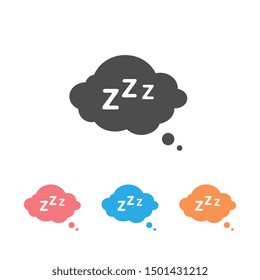 Sleep Rest icon set in flat style. Sleep symbol for your web site design, logo, app, UI Vector illustration