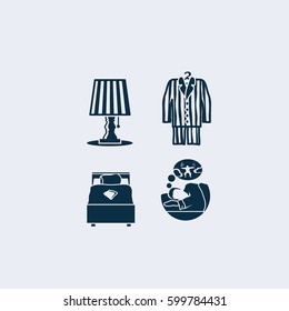 Sleep and rest symbol stock vector illustration.