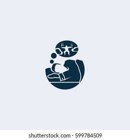Sleep and rest symbol stock vector illustration.
