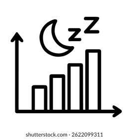 Schlafplansymbol auf weißem Hintergrund, Vektor