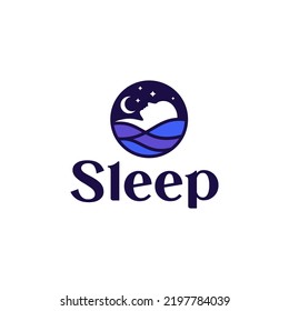 sleep services logo design. Vector illustration people sleep deep. modern logo design vector icon template