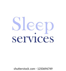 sleep services logo. vector business sign. brand concept. text and symbol logotype