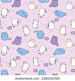 sleep, sheep, cat, animal, cartoon, cute, print, design, pajama, character, baby, panda, vector, bear, children, face, woodland, kawaii, teddy, kids, childish, textile, texture, repeat, polar, lamb