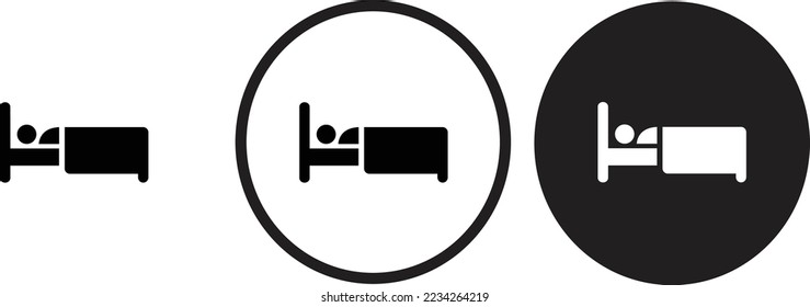 sleep sick icon black outline for web site design 