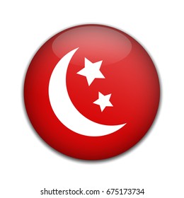 Sleep sign icon. Moon with stars button.