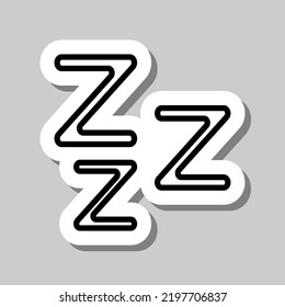 Sleep simple icon vector. Flat design. Sticker with shadow on gray background.ai