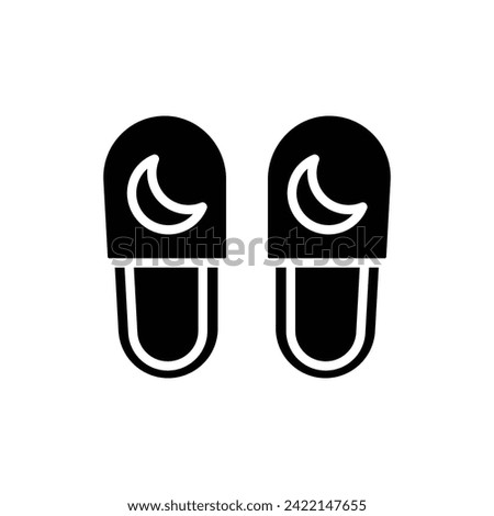 Sleep Slippers Filled Icon Vector Illustration