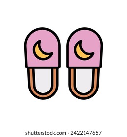 Sleep Slippers Icon Vector Illustration