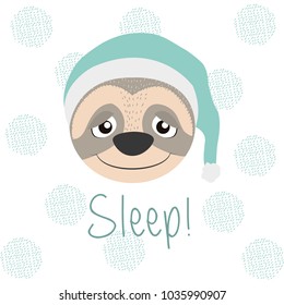 Sleep sloth cartoon