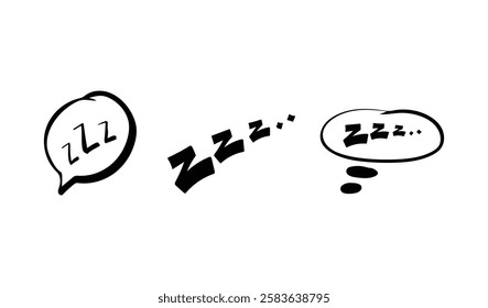 Sleep sound effects comic style graphic design