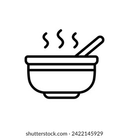 Sleep Soup Outline Icon Vector Illustration