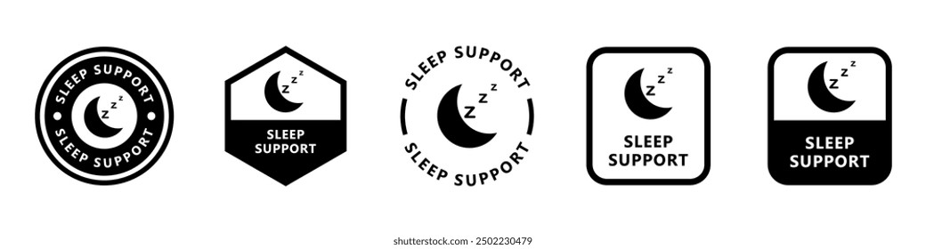 Sleep support - signs for product packaging label.