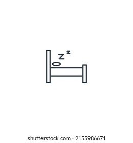 sleep thin line icon, editable stroke icon