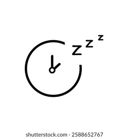 Sleep time abstract icon. Watch clock time vector.