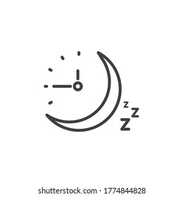 Sleep time clock icon. Countdown future day night time vector icon