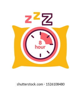 Sleep time color line icon. Time management concept. Healthy lifestyle. Sign for web page, mobile app, button, logo. Vector isolated element. Editable stroke.