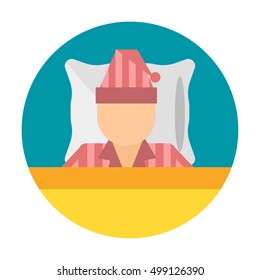Sleep time icon flat isolated vector illustration