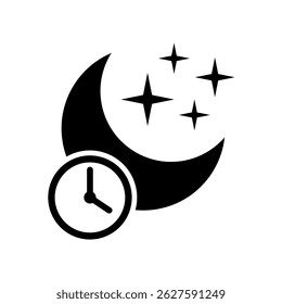 Icono simple del modo de tiempo de suspensión. Icono de la noche. Símbolo de la hora de dormir.