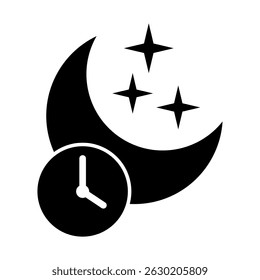 Sleep time mode simple icon. Night icon. Nighttime bedtime symbol.