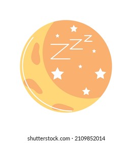 sleep time moon icon flat