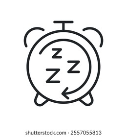 Sleep time thin line icons. Perfect pixel on transparent background