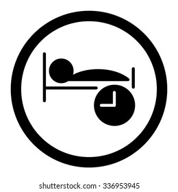 Sleep Time vector icon. Style is flat rounded symbol, black color, rounded angles, white background.