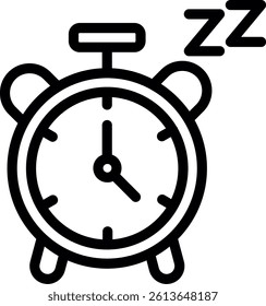 Sleep Timer Line Vector Icon Design